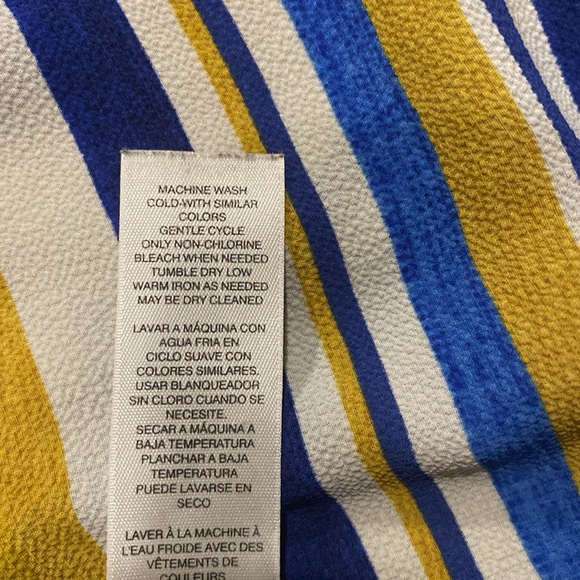 Chico’s Off-The-Shoulder Top Graphic Stripe Top Size X-Small - Picture 9 of 9